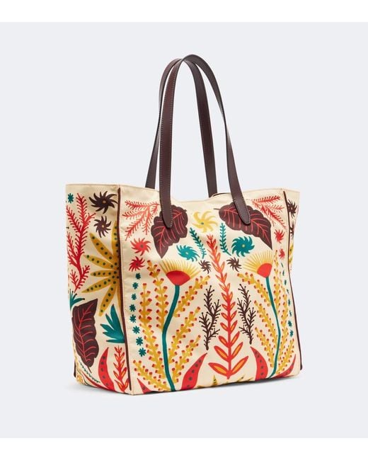 Etro Blue Tabby Large Printed Tote Bag