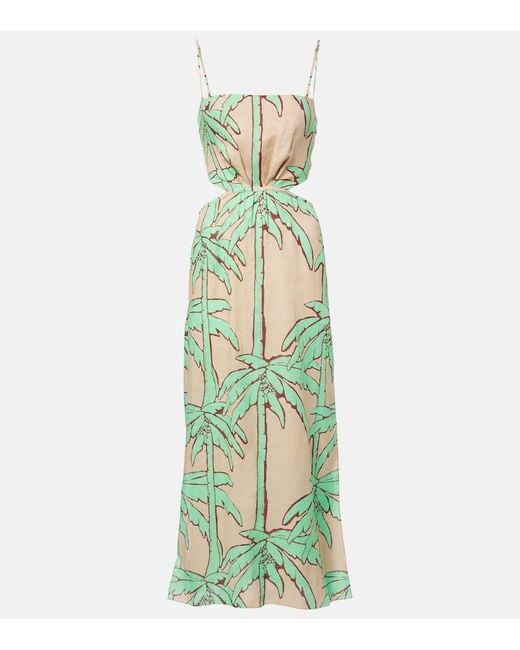 Robe Longue Beach Harmony En Lin Johanna Ortiz en coloris Green