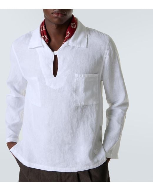 Vilebrequin Hemd Comores Aus Leinen in White für Herren