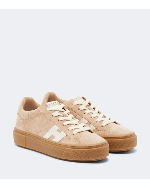 Hogan Natural Crosswind Suede Platform Sneakers