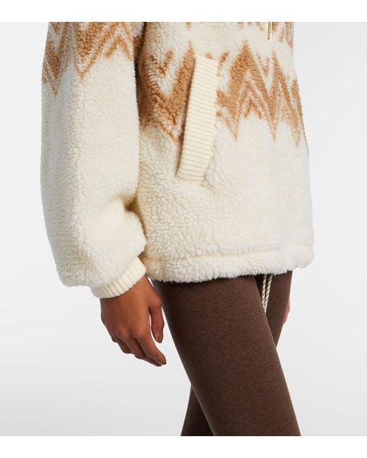 Varley White Hendrik Jacquard Teddy Jacket