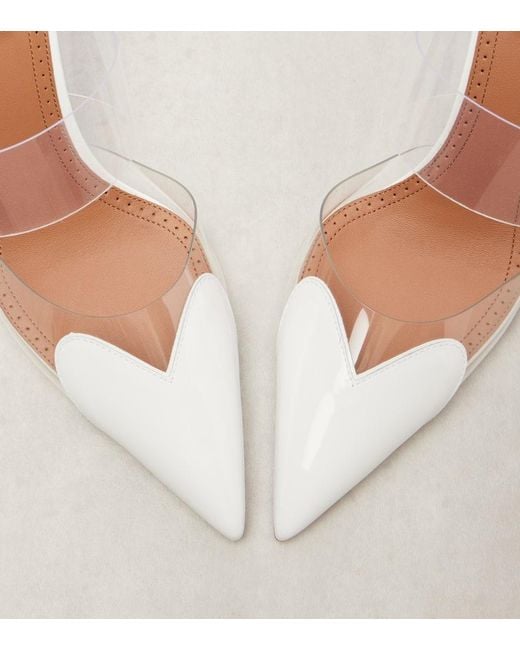 Alaïa White Wedge-Mules Le Cour 90 Aus Lackleder