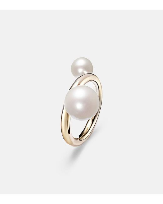 Sophie Bille Brahe White La Grace 14Kt Ring With Pearls