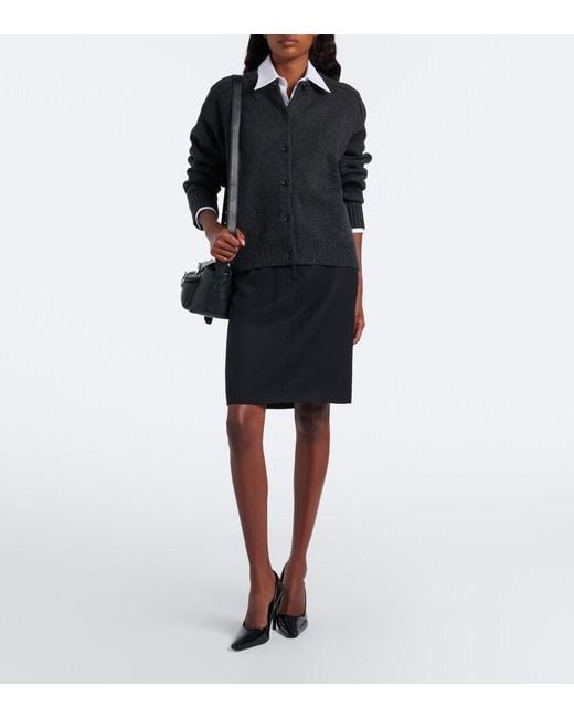 Loulou de Saison Black Aidar Wool And Cashmere Cardigan