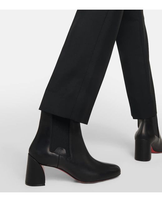 Christian Louboutin Black Ankle Boots Turelastic aus Leder