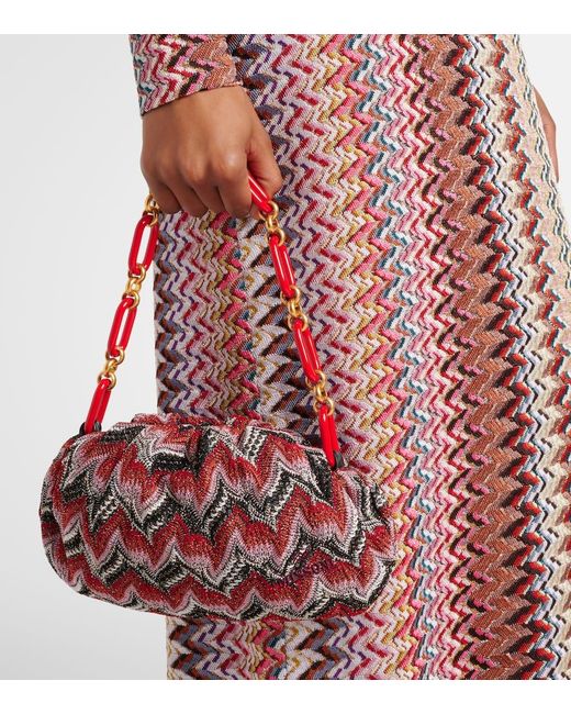 Missoni Red Schultertasche Medium Aus Haekelstrick