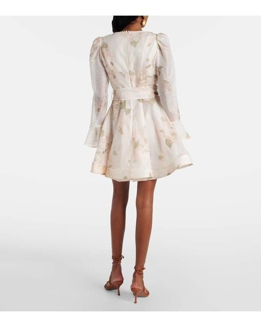 Zimmermann Natural Minikleid Balance Aus Leinen Und Seide