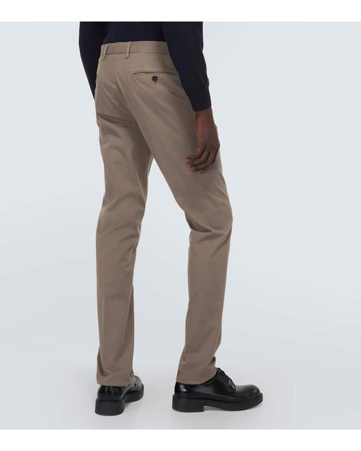 Pantalones chinos slim de mezcla de algodon Zegna de hombre de color Gray
