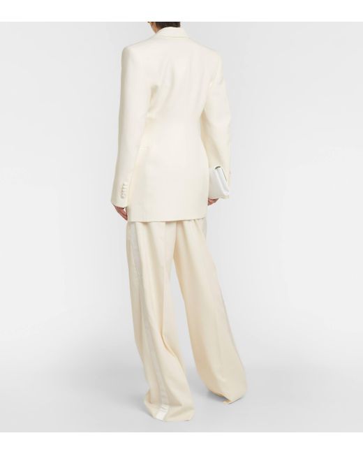 Robe blazer en laine Wardrobe NYC en coloris White