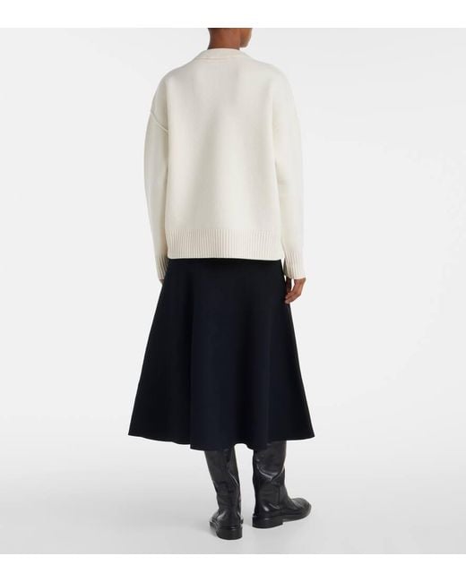 AMI White Ami De Cour Virgin Wool Sweater