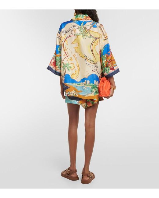 Zimmermann Blue Alight Nautical Map-print Shirt
