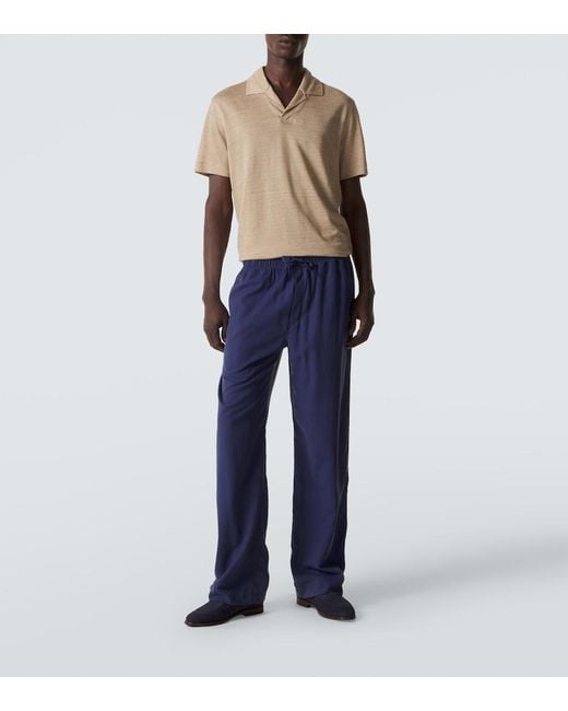 Zegna Natural Linen Polo Shirt for men