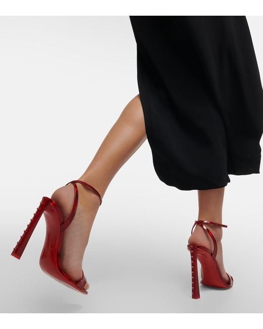 Christian Louboutin Red Condorapik Queen 100 Leather Sandals