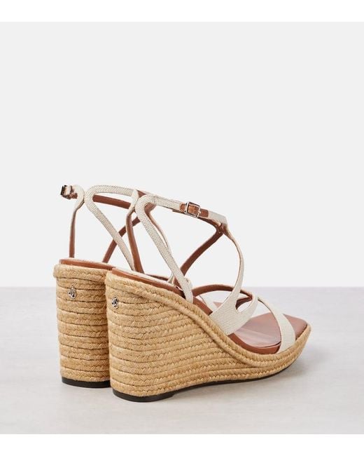 Espadrillas Ayla 110 Con Zeppa di Jimmy Choo in Metallic