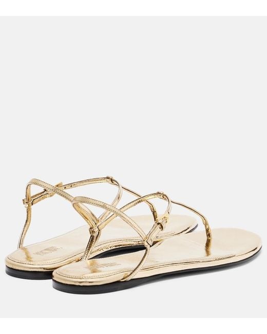 Paris Texas White Montecarlo Metallic Leather Thong Sandals