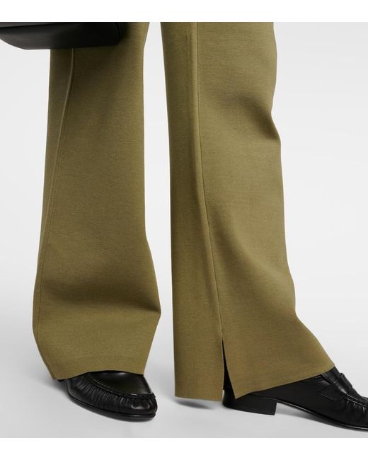 Joseph Green Stretch Silk-blend Flared Pants