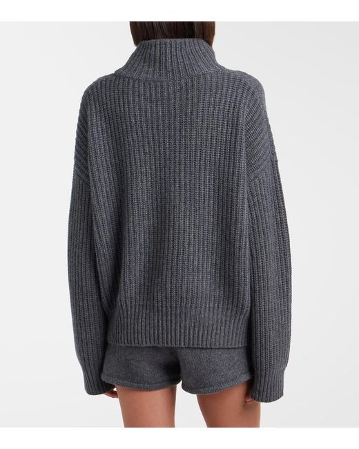 Lisa Yang Gray Julina Turtleneck Cashmere Sweater