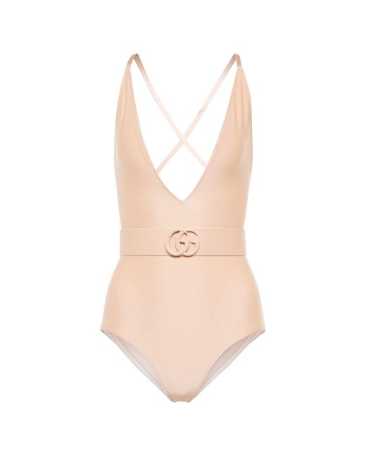 Gucci Natural GG Belted Swimsuit