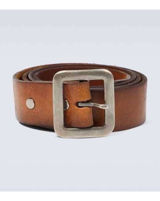 RRL Vincennes Medium Leather Belt in Brown for Men | Lyst