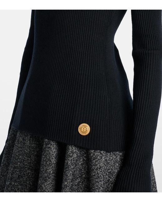 Dolce & Gabbana Black Cashmere Polo Sweater