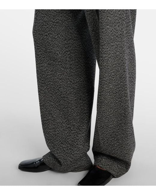 The Row Gray Mikkela Cashmere And Wool Wide-Leg Pants