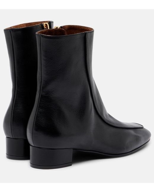 Herbert Levine Black Shadow Ban Leather Ankle Boots