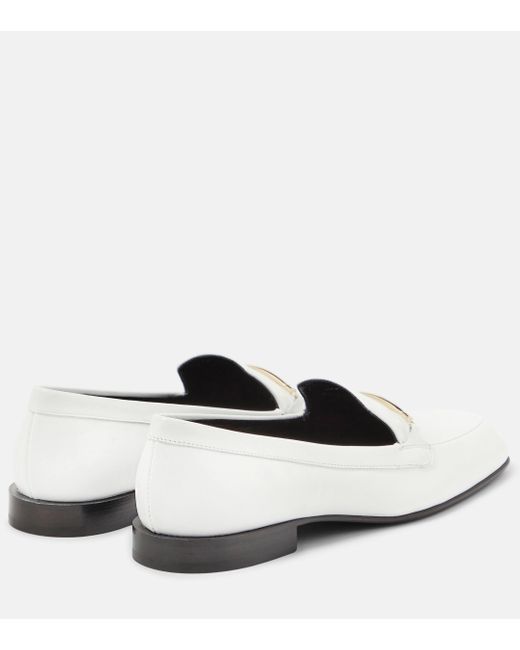 Victoria Beckham White Leather Loafers