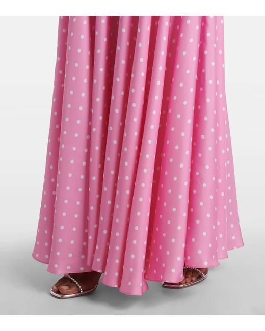 Rodarte Pink Floral-Applique Silk Twill Gown