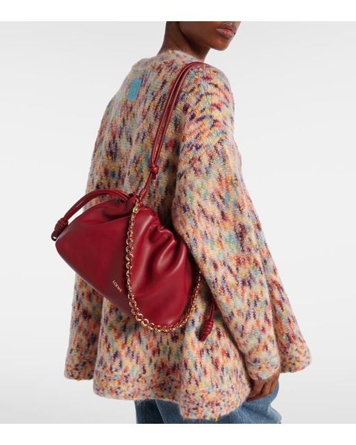 Loewe Red Clutch Flamenco Medium Aus Leder