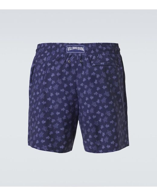 Vilebrequin Blue Printed Wool Swim Trunks for men