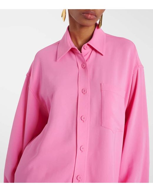 Camicia oversize in crepe di Stella McCartney in Pink