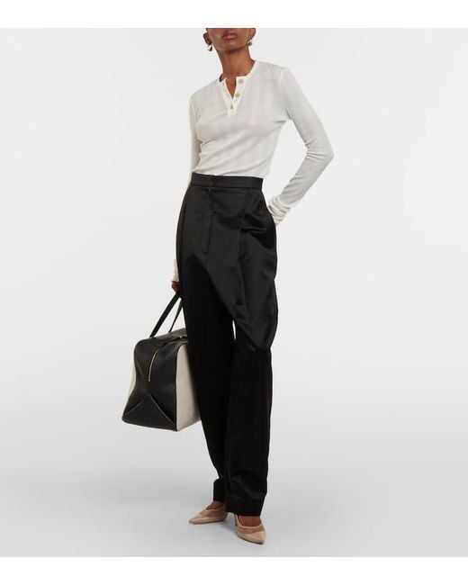Khaite White Byron Cotton-Blend Jersey Top