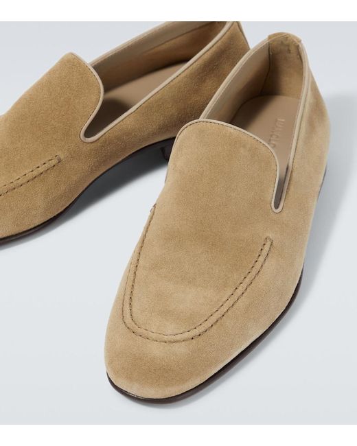Manolo Blahnik White Truro Suede Loafers for men