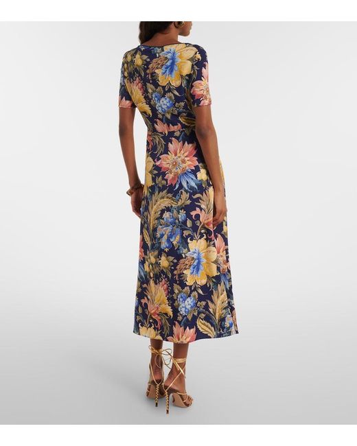 Etro Blue Floral Midi Dress
