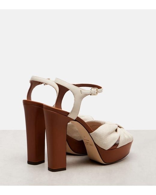 Sandales A Plateau Heloise 120 En Toile Jimmy Choo en coloris Brown