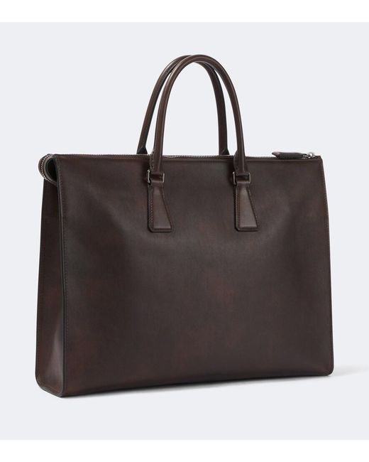 Prada Brown Leather Briefcase for men
