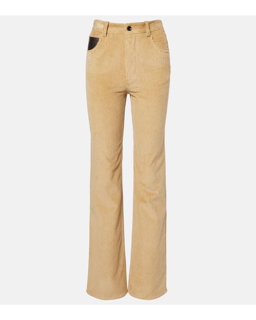 Pantaloni Flared di Bottega Veneta in Natural