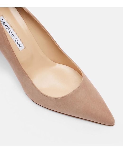 Manolo Blahnik Natural Bb 90 Suede Pumps