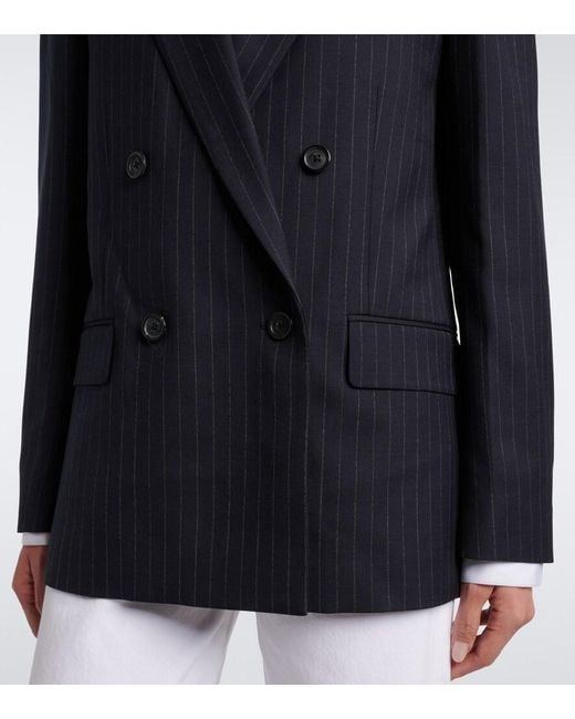Nili Lotan Blue Leston Pinstriped Wool Blazer