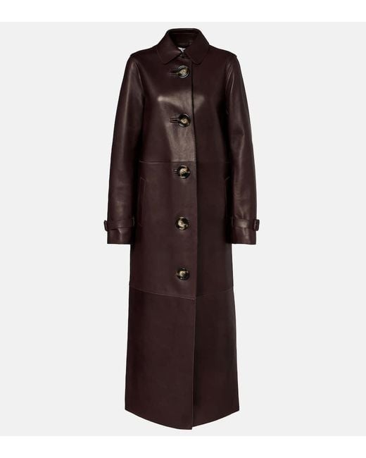 Acne Brown Leather Coat