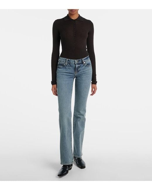 Jeans Flared Le Pixie De Tiro Bajo FRAME de color Blue