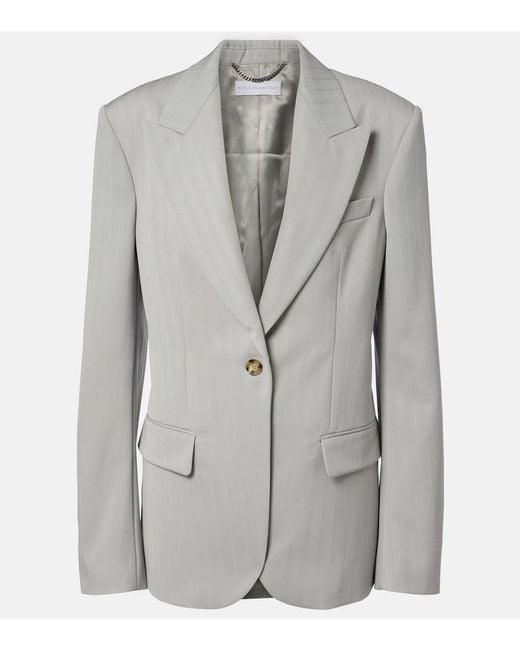 Stella McCartney Gray Striped Wool Blazer