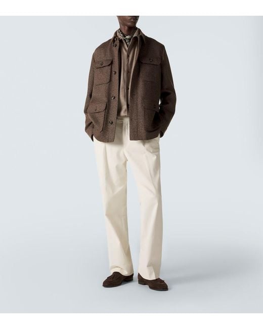 Loro Piana Brown Franco Virgin Wool Shirt for men