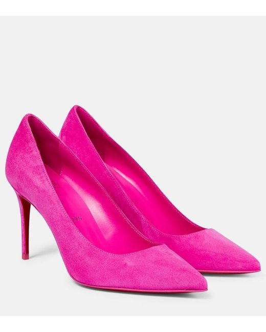 Christian Louboutin Pink Pumps Kate 85 Aus Veloursleder
