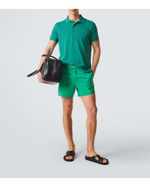 Tom Ford Green Pique Polo Shirt for men