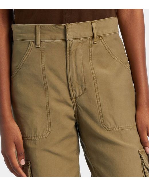 Citizens of Humanity Natural Thassos Cropped Cotton Twill Cargo Pants