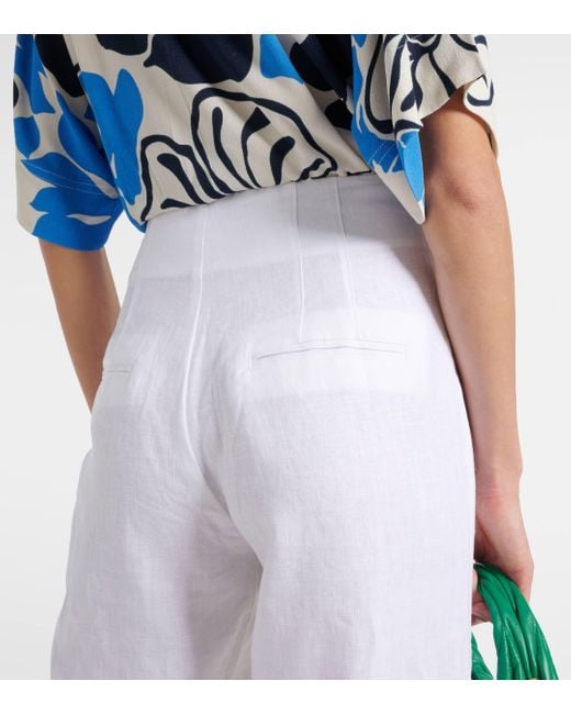 Faithfull The Brand White Isotta High-rise Linen Straight Pants