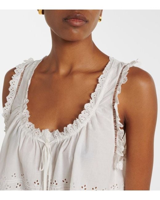 Doen White Toussine Broderie Anglaise Cotton Top