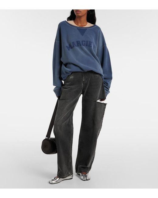 Maison Margiela Gray Cutout High-Rise Tapered Jeans