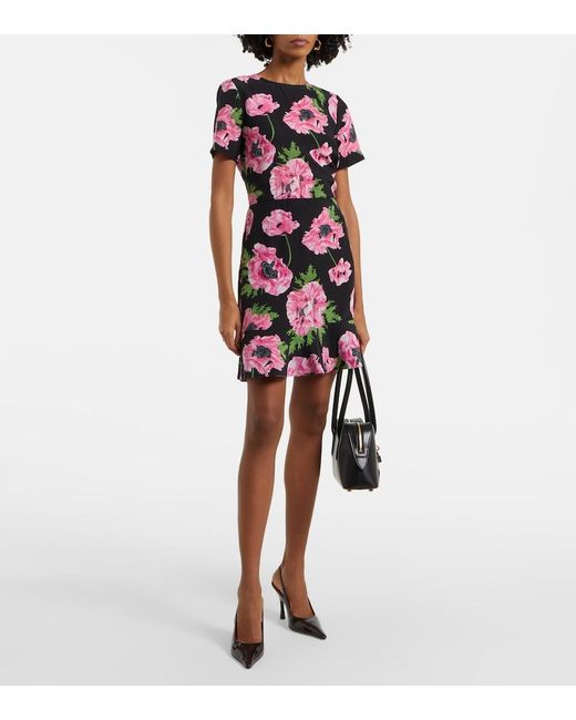 Stella McCartney Pink Iconic Floral Ruffled Silk Minidress